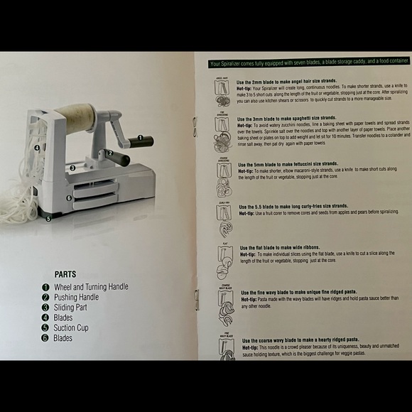 Spiralizer with 7 blades NEW original box. Great prep tool noodles & fancy veges - Picture 4 of 8